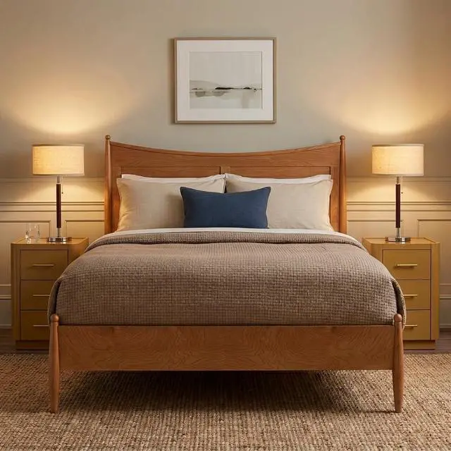 Alt view image 5 of 7 - Carter LED Bedside Lamp - Compact Table & Desk Reading Lamp for Bedroom, Living Room, Office - Modern Nightstand & Side Lamp with Soft Ambient Light - Stainless Steel & Wood Finish