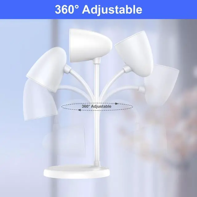 Alt view image 3 of 6 - LED Desk Lamp for Home Office,3 Light Colors,Table Lamp,Dimmable Reading Light for Bedside Small Desk Lamp for College Dorm Room,Bedroom Desk Light,White