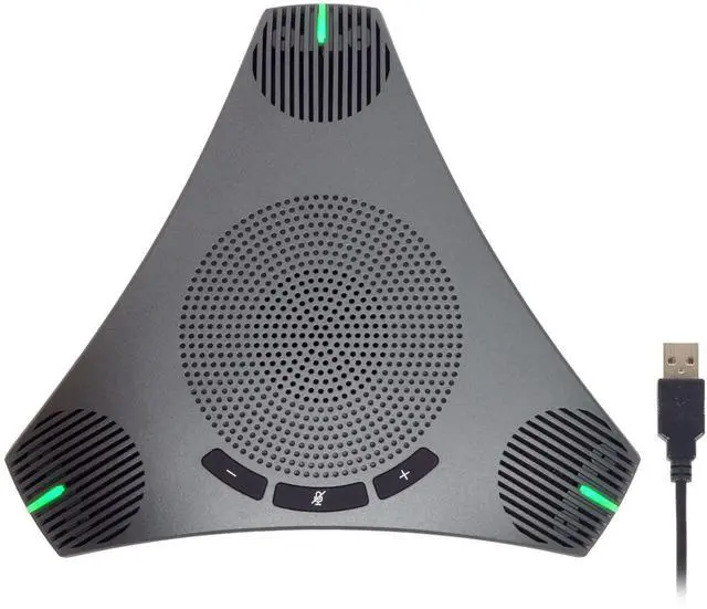 Main image of Conference Speaker and Microphone, 360° Omnidirectional USB Speakerphone Microphone with USB Hub, Noise Reduction/Echo Cancellation Computer Microphone for 8-10 People Business Conference, Home Office
