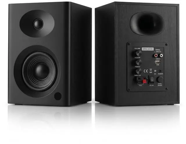 Main image of Audio 80W Peak Bluetooth 5.3 Bookshelf Speakers, 4" Active PC Monitors