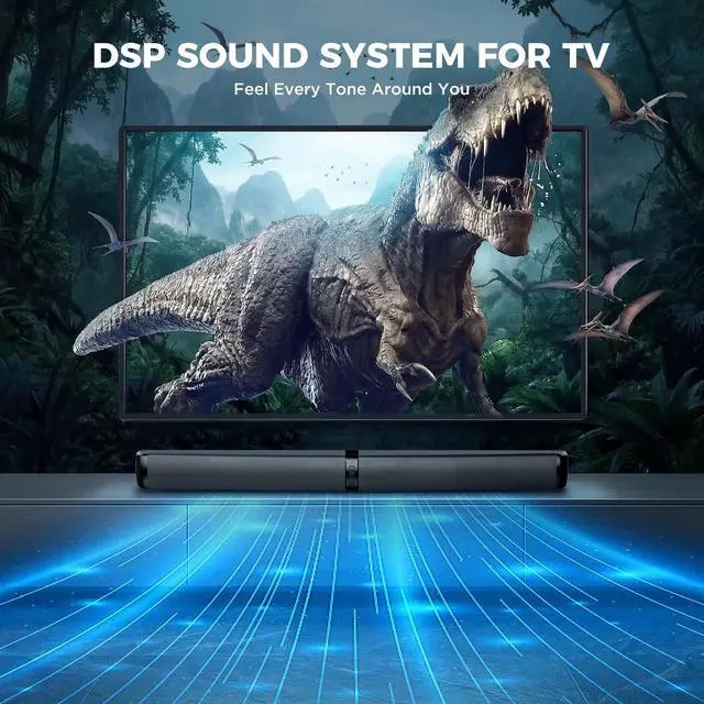 Alt view image 7 of 7 - Sound Bar, 90W Soundbar for Smart TV, Bluetooth/ARC/Optical/AUX Connect, Detachable Design with Deep Bass for TV/PC/Gaming/Projector - 2-in-1 Home Theater Audio