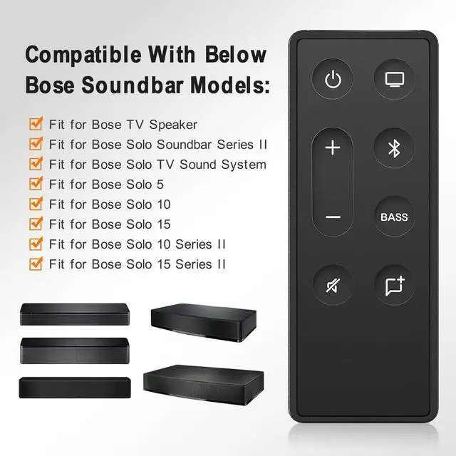Alt view image 2 of 7 - Replacement Remote Control for Bose TV Speaker and Solo Soundbar Series II,Compatible with Bose Solo 5 10 15 Series II TV Sound System