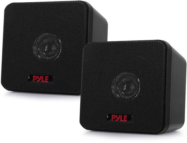 Main image of Home 4 Mini Cube Bookshelf Speakers-Paper Cone Driver, 200 Watt Power, 8 Ohm Impedance, Video Shielding, Home Theater Application and Audio Stereo Surround Sound System - 1 Pair -PCB4BK (Black)