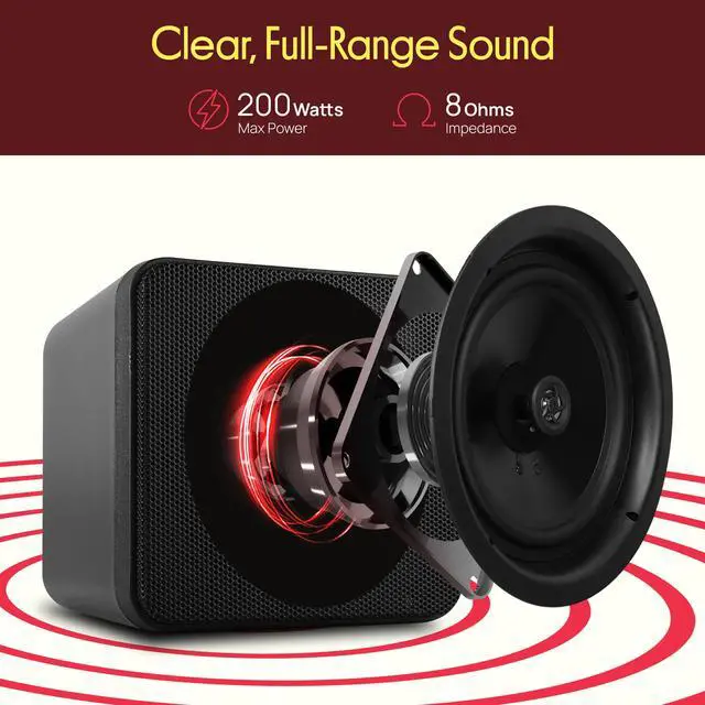 Alt view image 2 of 7 - Home 4 Mini Cube Bookshelf Speakers-Paper Cone Driver, 200 Watt Power, 8 Ohm Impedance, Video Shielding, Home Theater Application and Audio Stereo Surround Sound System - 1 Pair -PCB4BK (Black)