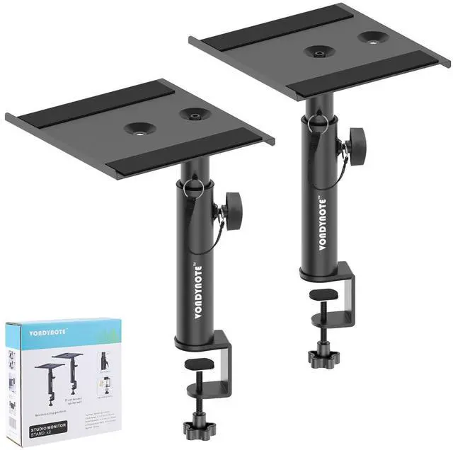 Main image of Set of 2 Studio Monitor Stands Desktop Clamp Speaker Stands Against The Wall