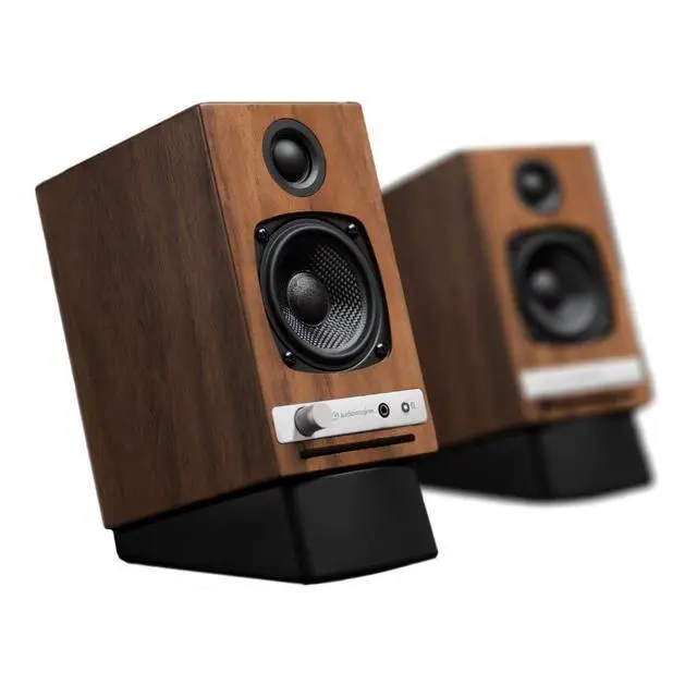 Alt view image 7 of 7 - Angled Desktop Speaker Stands Isolation Speaker Stands for Computer Speakers and Bookshelf Speakers - Black