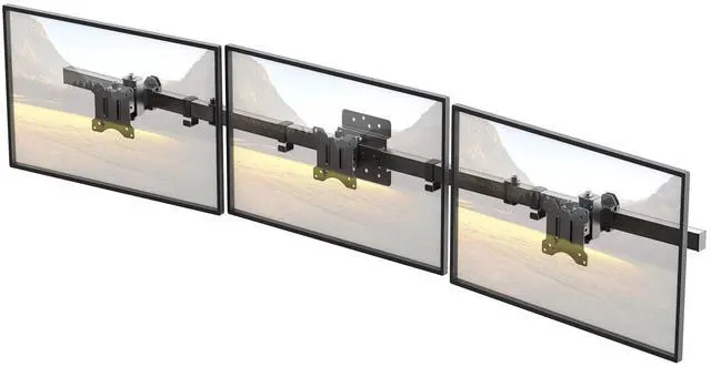 Main image of Triple Monitor Wall-Mount for 17"-32" Screens - Adjustable Heavy Duty Three Wall Monitor Mount with Cable Management, Space-saving,Tilt, Swivel, Rotation, VESA 75/100 mm, Max 15.4lbs per Screen, Black