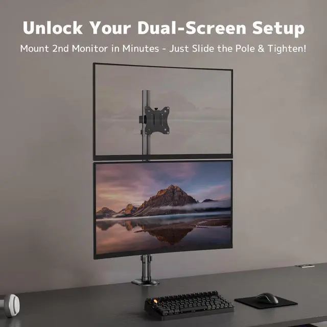 Alt view image 6 of 7 - Universal VESA Pole Mount for 17- 32 Screens,Holds to 22Lbs, Adjustable Monitor Mount with 75x75/100x100 VESA Plate, Tilt/Swivel/Rotation,Fits 1.377 Inch Diameter Pole,Black