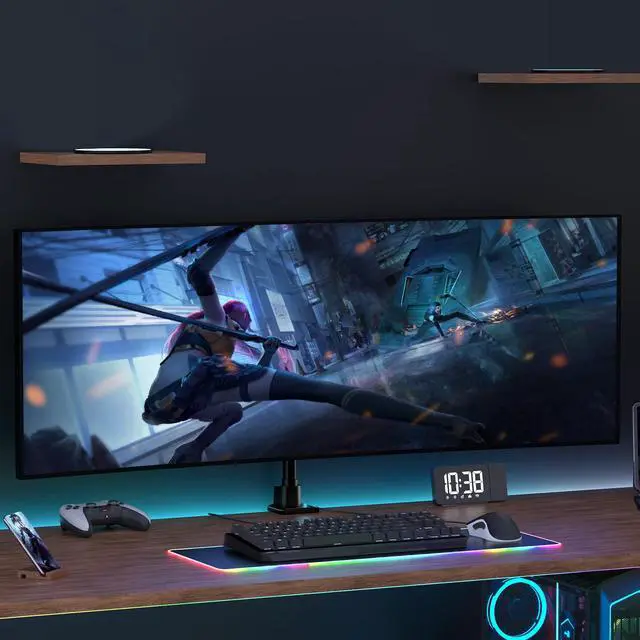 Alt view image 7 of 7 - Monitor-Arm Ultrawide Heavy Duty 24-57'' - Aluminum Single Monitor Mount Holds up to 59.4lbs, Adjustable Desk Mount Stand, VESA 75/100 mm, Black