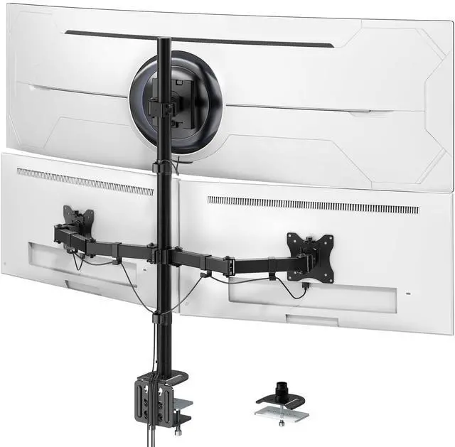 Main image of Triple Monitor Mount for Up to 49" Ultrawide and 32" Monitors per Side Arm, Extra Tall 3 Monitor Desk Mount Holds up to 44 lbs, VESA 75/100 mm