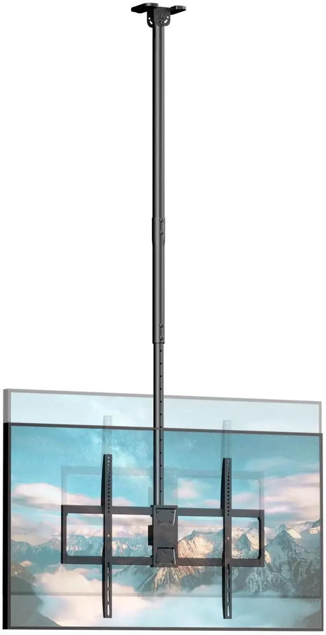 Main image of Ceiling TV Mount for 50-100 Inch Flat & Curved TVs up to 176lbs, Full Motion 360° Rotation TV Bracket with Adjustable Height, Tilt & Swivel, Max VESA 800x600mm, Fits LCD LED OLED 4K Screens, Black