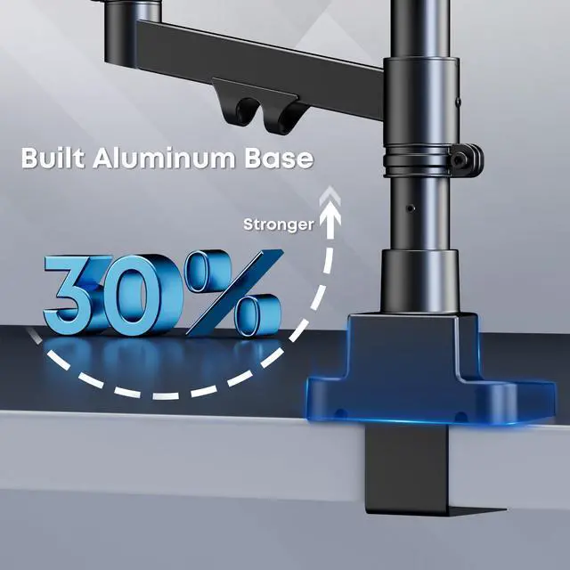 Alt view image 4 of 7 - Triple Monitor Mount for up to 35-inch Screens Heavy Duty Ultrawide Stand with Fully Adjustable, 12kg Gas Spring Arm (Each), VESA 75×75/100×100 mm, Black