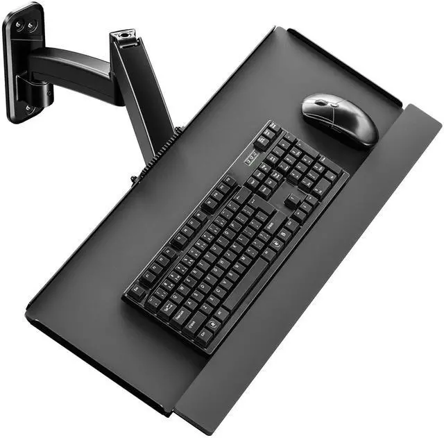 Main image of Keyboard Tray Wall Mount,Sit-Stand 26 Inch Keyboard and Mouse Stand,Height Adjustable Typing Platform,360 Degree Rotation, Holds up to 19.8 lbs, Black