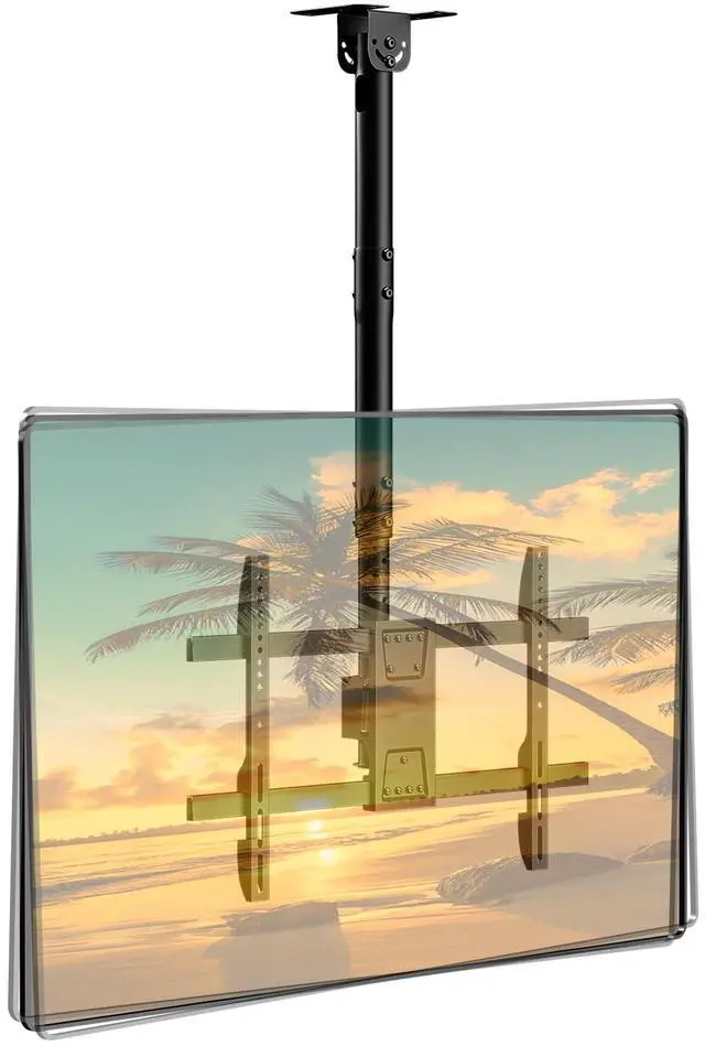 Main image of Ceiling TV Mount for 43-86 Screens, Hanging TV Bracket with Height Adjustable Pole Fits Most LCD LED OLED 4K TVs Supports up to 132lbs, Max VESA 600x400mm,Black