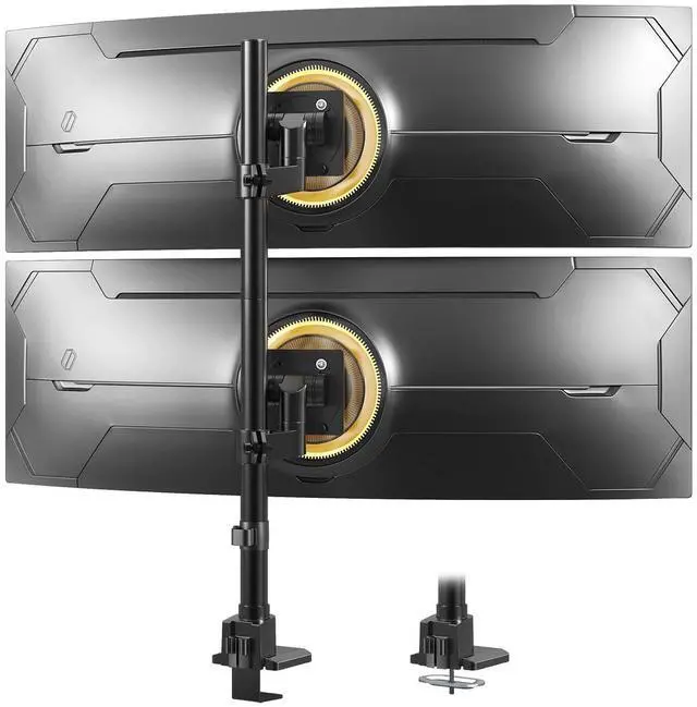 Main image of Dual Monitor-Arm Ultrawide Heavy Duty - 24-57 inch Vertical Dual Monitor Mount, Adjustable Stacked Double Monitor Desk Mount Stand, Max Load 59.4 lbs (per Arm), VESA 75/100 mm, Black