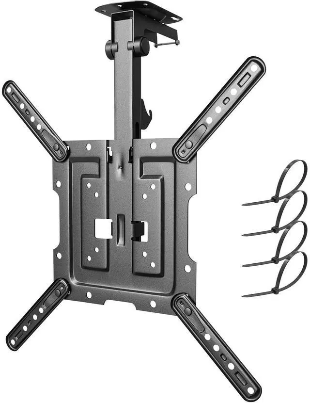 Main image of Flip Down TV Mount, Manual Folding Ceiling TV Mount for Most 23'' to 55'' TVs, Height Adjustable Drop Down TV Mount for Flat & Pitched Roof, Swivel, Max Load 44lbs, Max VESA 400x400, Black