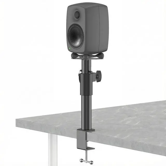Main image of Height Adjustable Desktop Speaker Stands for Genelec G2/8020D/8320A Stand with Cable Management - Clamp-On Desktop Studio Monitor Stands for Genelec Studio Monitor Stand Up to 30Lbs to Elevate Sound