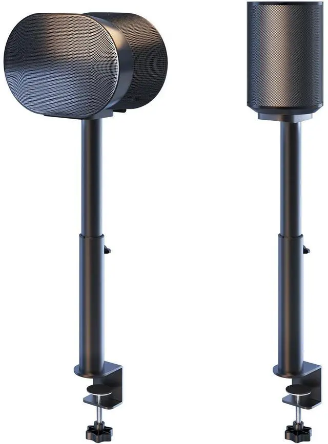 Main image of Desk Clamp Speaker Stand for SONOS Era 100 SL, Era 100 and Era 300 - Height Adjustable Desk Speaker Mount,Concealed Cable Management, Max Load 11 lbs, Pack of 2, Black