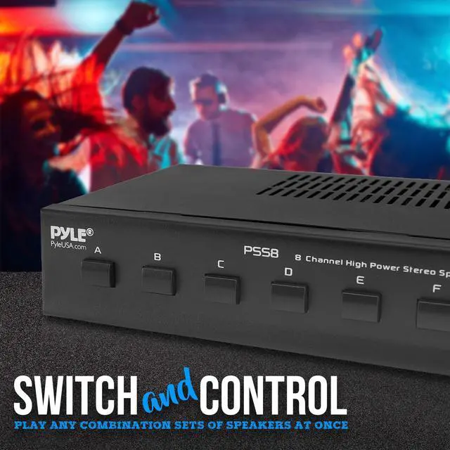 Alt view image 5 of 7 - Premium New and Improved 8 Zone Channel Speaker Switch Selector Hub Distribution Box for Multi-Channel High Powered Stereo Amplifier A/B/C/D Switches | 8 Pairs Of speakers - PSS8