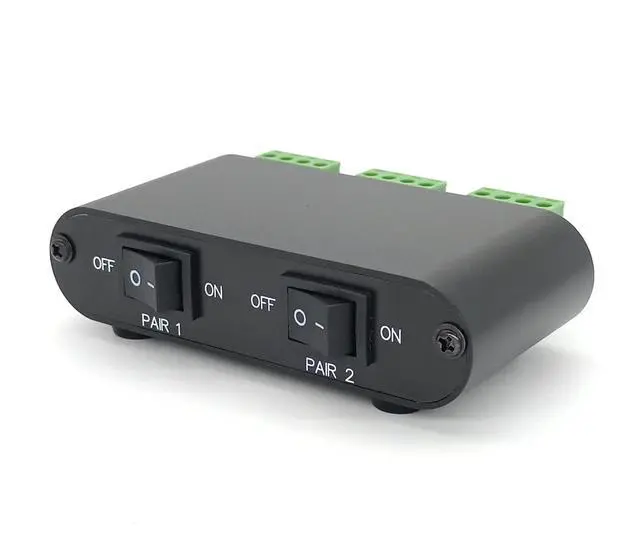 Alt view image 4 of 7 - 2-Way audio stereo Speaker selector Switcher Box, Combiner Multi Zone A B Speaker Switch Distribution Controller Box - P21