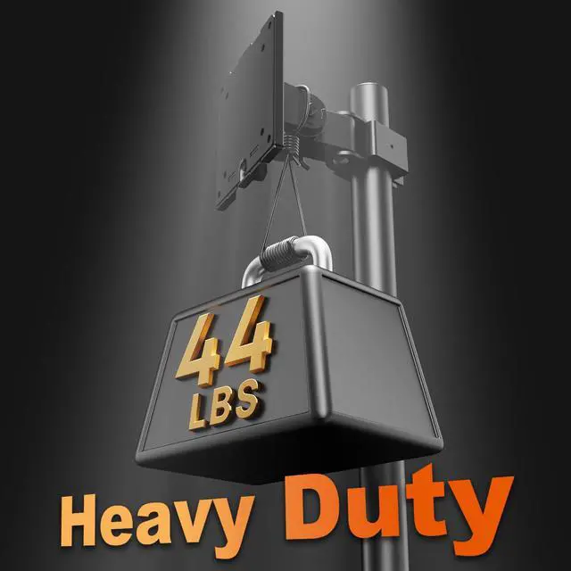 Alt view image 4 of 7 - Triple Monitor Mount up to 49 inches,Heavy Duty 3 Monitor Desk Mount with Gas Spring, Fully Adjustable Triple Monitor Stand,C-Clamp & Grommet Base, Holds 44 lbs, Black