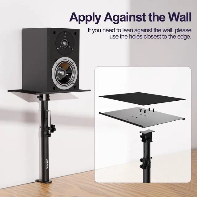 Alt view image 3 of 7 - Studio Monitor Stands Clamp On Desktop Speaker Stand Pair, Heavy Duty Riser Tilt Height Adjustable, Universal Music Booth Desk Audio Mount Tray for Subwoofer Surround Sound Bookshelf Laptop