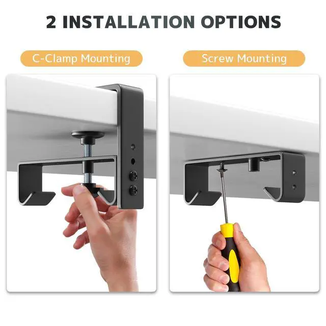 Alt view image 4 of 7 - No Drill Under Desk Cable Management Tray - 36" Clamp/Screw Desk Cord Management, Premium Fabric Cable Racyway for Office & Home