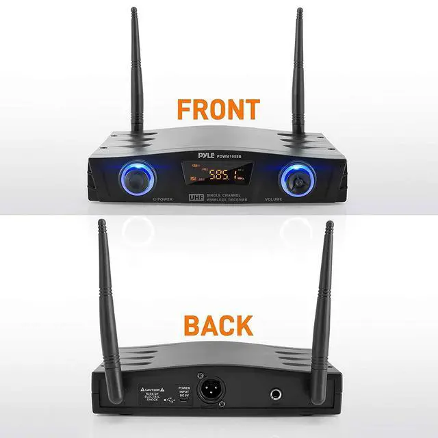 Alt view image 3 of 7 - Compact UHF Wireless Microphone System - Pro Portable 1 Channel Desktop Digital Mic Receiver Set w/ Belt-Pack Transmitter, Receiver, Headset and Lavalier Mics, XLR, For Home, PA PDWM1988B,Black