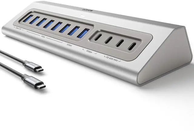 Main image of Powered USB Hub,15 in 1 USB 3.2 Hub, USB C Hub with PD 100W, USB C 45W Charge, 10Gbps Data, 8 USB A, 65W Power Adapter, 3.3FT Cable, Aluminum USB Hub for PC, Laptop, Mac, Mac mini, iMac, iPad