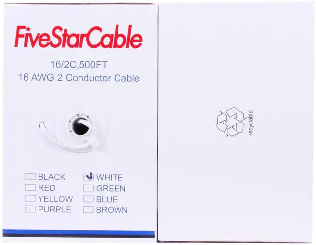 Alt view image 3 of 4 - 16/2 500 Ft. 2 Conductors Audio Speaker Lightning Installation High-Power Home Wiring Cable Wire (White, 16-2 500ft)