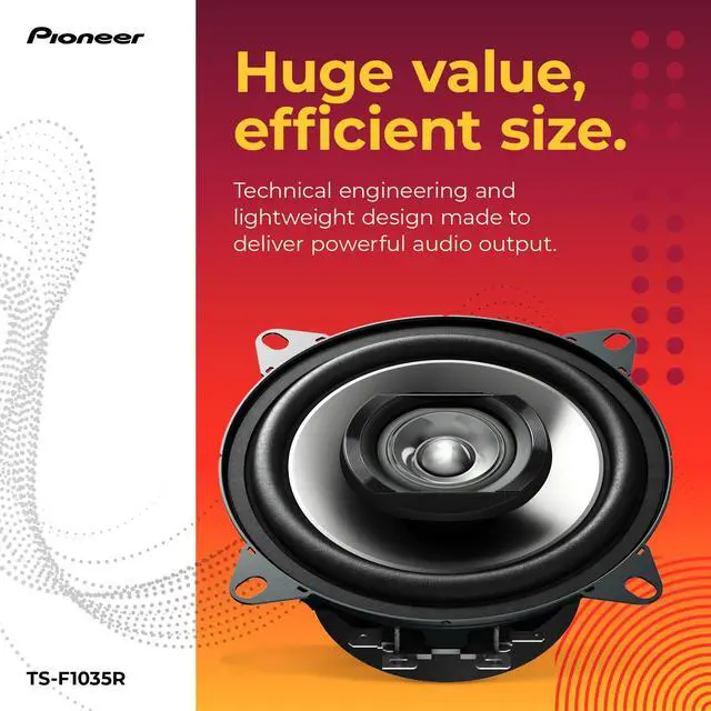 Alt view image 3 of 7 - F-Series TS-F1035R 4 2-Way Speakers (Pair) 150W Max, Balanced Sound + Smooth Treble, Great Stock Replacement, High-Efficiency Speaker Designed for OEM Power
