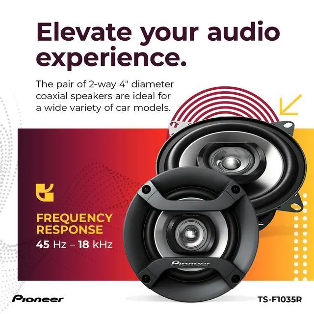 Alt view image 5 of 7 - F-Series TS-F1035R 4 2-Way Speakers (Pair) 150W Max, Balanced Sound + Smooth Treble, Great Stock Replacement, High-Efficiency Speaker Designed for OEM Power