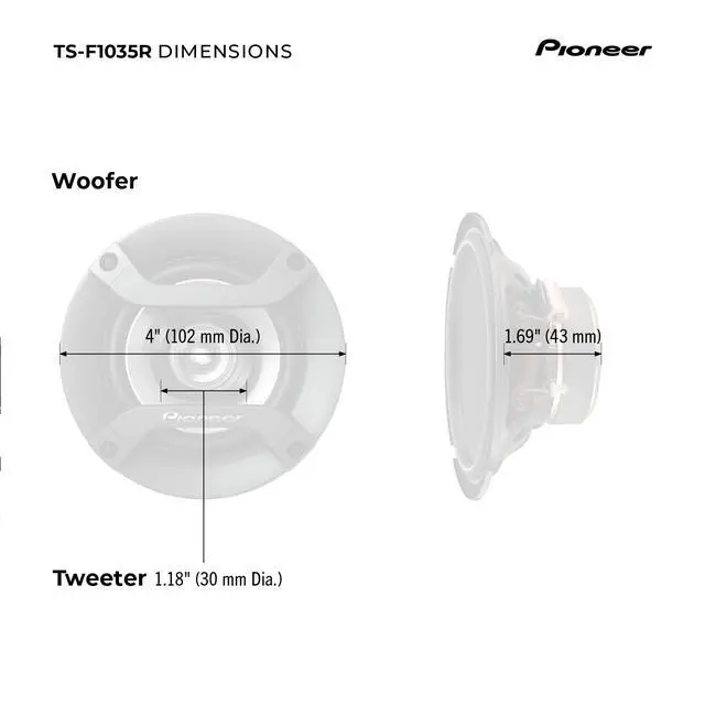 Alt view image 6 of 7 - F-Series TS-F1035R 4 2-Way Speakers (Pair) 150W Max, Balanced Sound + Smooth Treble, Great Stock Replacement, High-Efficiency Speaker Designed for OEM Power