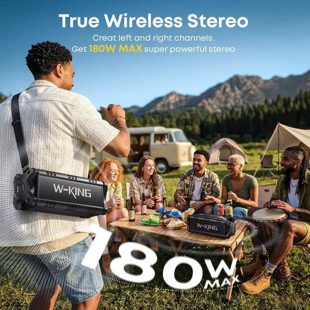Alt view image 5 of 7 - Bluetooth Speaker, 90W Max Loud IPX6 Waterproof Portable Speaker, 50W Deep Bass/Subwoofer *2/40H/EQ/TF/AUX, 105dB Large Boombox Outdoor Speakers Bluetooth Wireless for Party/Camping/Jobsite