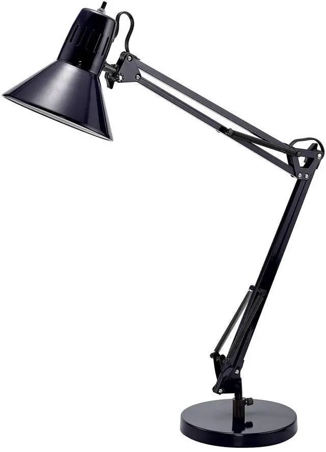 Main image of Office VLF100D Swing Arm Desk Lamp, Metal, 36" Reach with Multi-Joint Adjustment, Includes Replaceable LED Bulb (VLF), Black