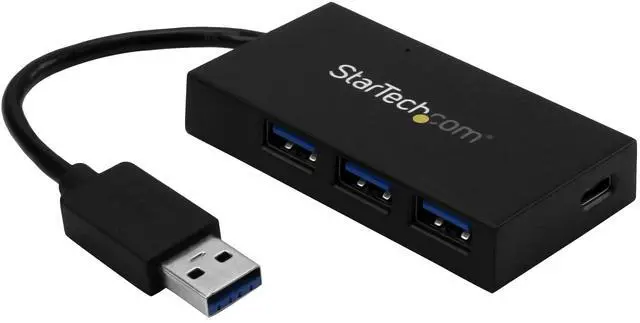 Main image of 4 Port USB 3.0 Hub - USB Type-A Hub with 1x USB-C & 3x USB-A (SuperSpeed) - USB Bus or Self-Powered - Portable USB 3.0 (5Gbps) BC 1.2 Charging Hub w/ Power Adapter , TAA (HB30A3A1CSFS)