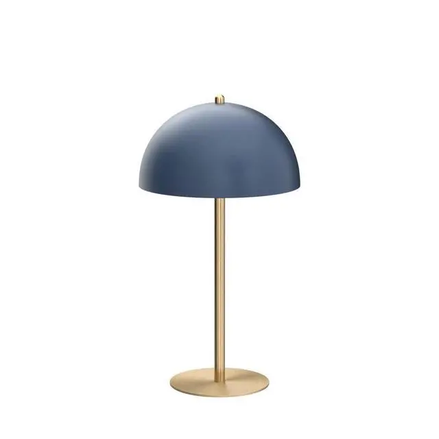 Alt view image 4 of 7 - 15" Blue Desk Lamp with Brass Accents, in-Line On/Off Rocker Switch, Ideal for Bedroom, Office Decor, Home Essentials, Reading Light, LED Bulb Compatible