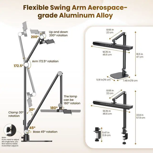 Alt view image 5 of 7 - Desk Lamps for Home Office: 2-in-1 LED Eye-Caring Table Light