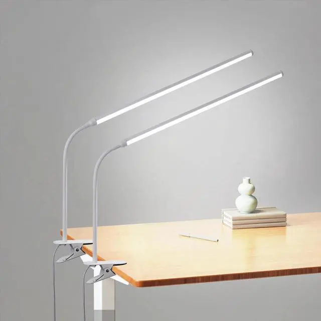 Main image of 2-Pack LED Desk Lamp with Clamp,College Dorm Room Students Study Reading Desk Lights,Dimming,Hose Desk Lamps,Home Office Computer Light,gooseneck,Swing Arm Work Table Lamps,Clip Bed Light