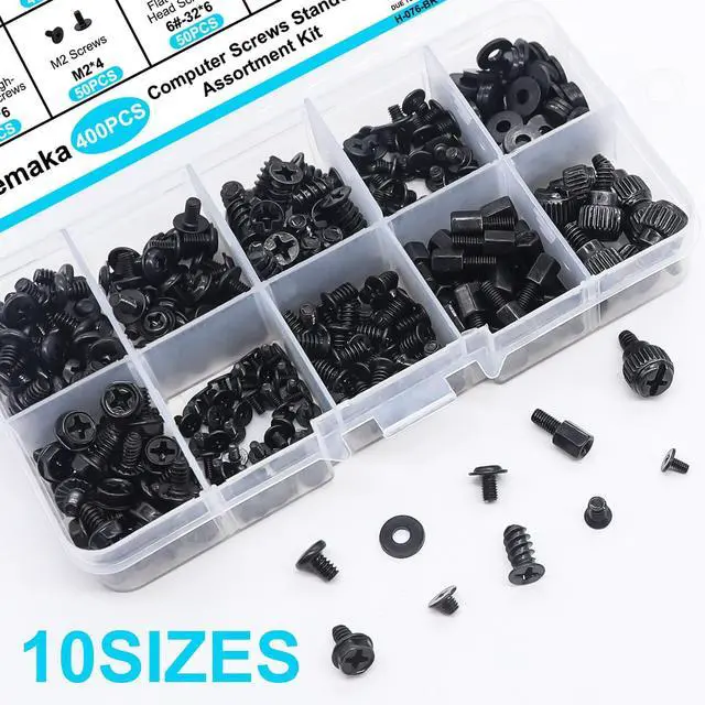 Alt view image 5 of 6 - 400Pcs Computer Screws Assortment Kit, Motherboard Standoffs Screws PC Screws for Universal Motherboard, SSD, Hard Drive, PC Case, PC Fan, for DIY PC Installation and Repair