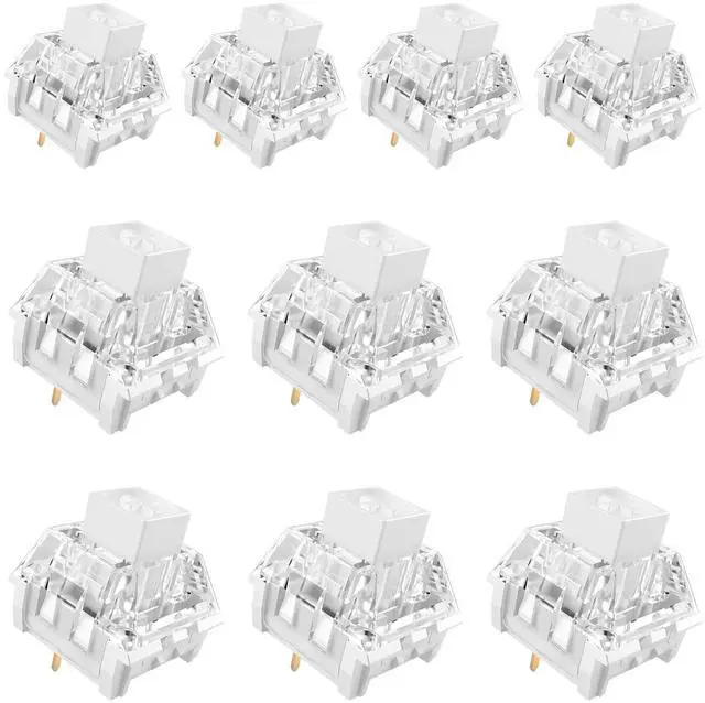 Main image of Kailh 10 PCS Box White Switch Replacement 3 Pin Mechanical Keyboard Switches, Clicky, Accurate Typing, Dustproof, Suitable for clicker for 3D Prints and MX Gaming Mechanical Keyboards