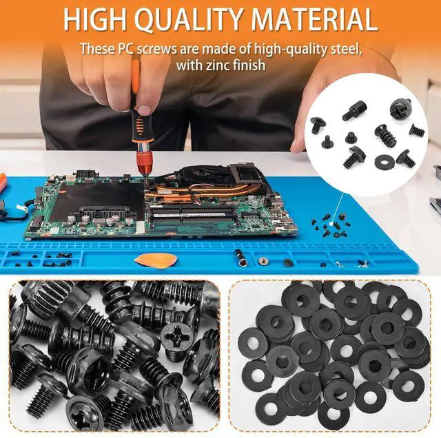 Alt view image 3 of 4 - 400Pcs Premium Computer Screws Kit for PC, Includes Motherboard Screws, Standoffs, SSD Mounting Screws, PC Case, Fan, and Hard Drive Screws High-Strength & Durable for Custom Builds and Repairs