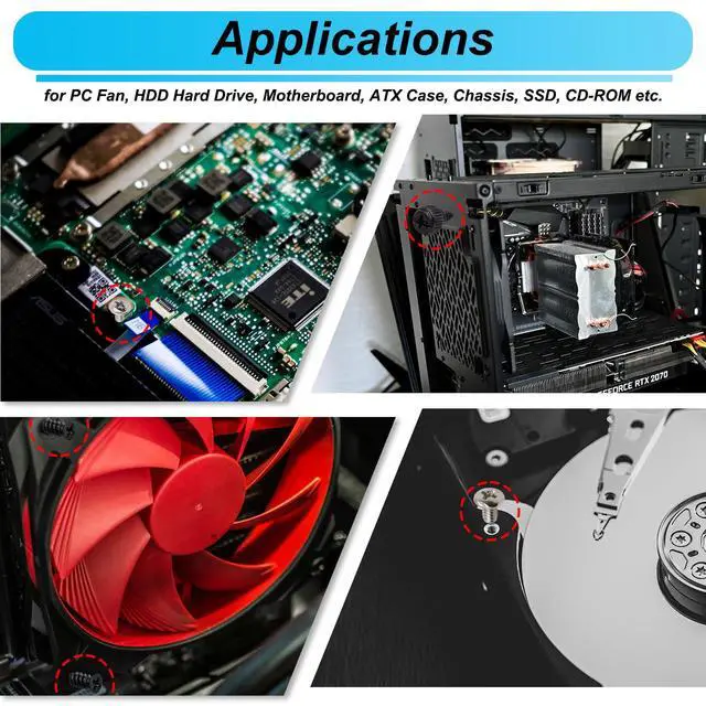 Alt view image 6 of 6 - 502PCS Computer Screws Assortment Kit, Motherboard Standoffs Screws PC Screws for PC Fan, PC Case, HDD Hard Drive, Laptop, SSD, CD-ROM, for DIY Installation & Repair of Computer Parts