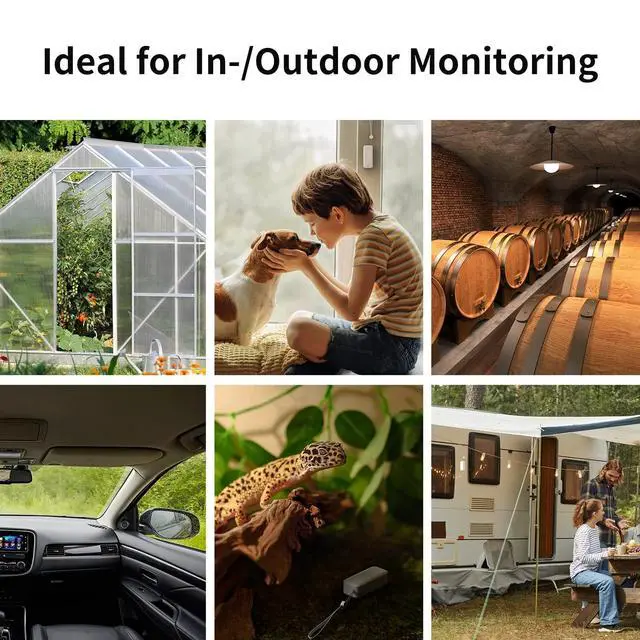Alt view image 7 of 7 - IP65 Indoor Outdoor Hygrometer Thermometer Wireless 3Packs, 394ft Bluetooth Range, Refrigerator Thermometer, Dewpoint/VPD/Absolute Humidity Sensor, 2-Year Battery Life, Free Data Storage