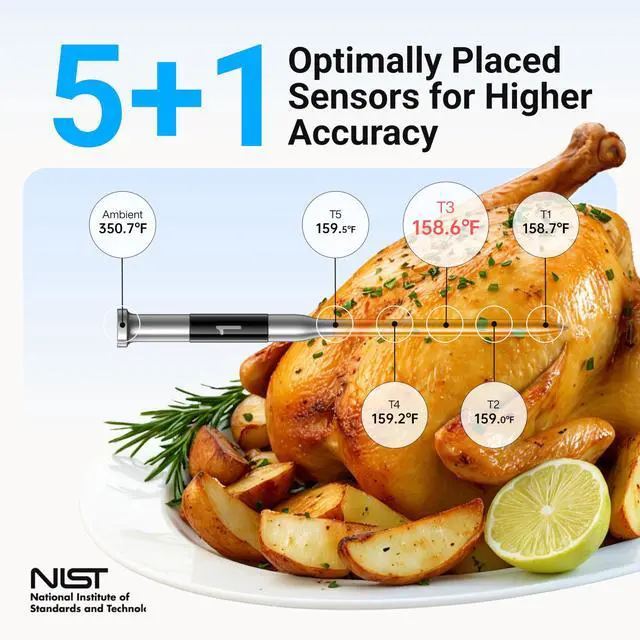 Alt view image 4 of 7 - Smart Bluetooth Wireless Meat Thermometer with WiFi App