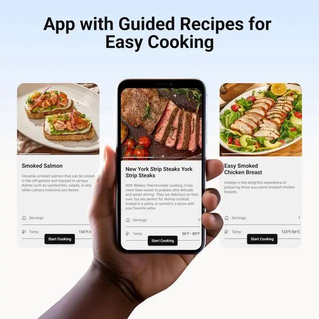 Alt view image 5 of 7 - Smart Bluetooth Wireless Meat Thermometer with WiFi App