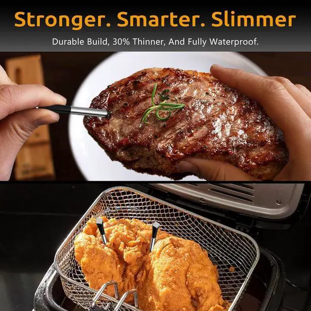 Alt view image 4 of 7 - Wireless Meat Thermometer, Digital BBQ Thermometer with 4 Probes, Long Range Smart Grill Thermometer with Dual Sensors for Grilling, Smoking, Oven, Kitchen Cooking