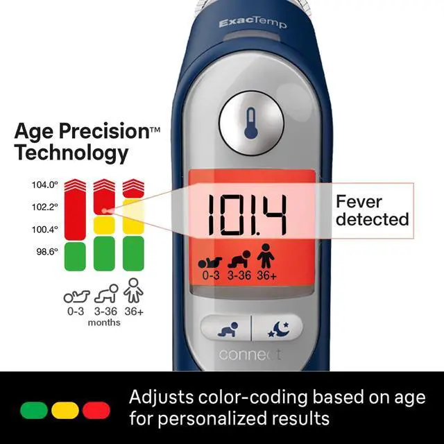 Alt view image 4 of 7 - ThermoScan 7+ Connect Digital Ear Thermometer for Kids - Family Care App Compatible, Age Precision Technology, Color-Coded Display, No. 1 Brand Recommended by Pediatricians