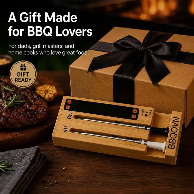 Alt view image 6 of 7 - WiFi Sub-1G Wireless Meat Thermometer Unlimited Range 7 NIST Certified Sensors with Ambient Temp 2 Temp Monitoring Ways Digital Smart Base and App for BBQ, Smoker, Grill, Oven (Dual Probes)