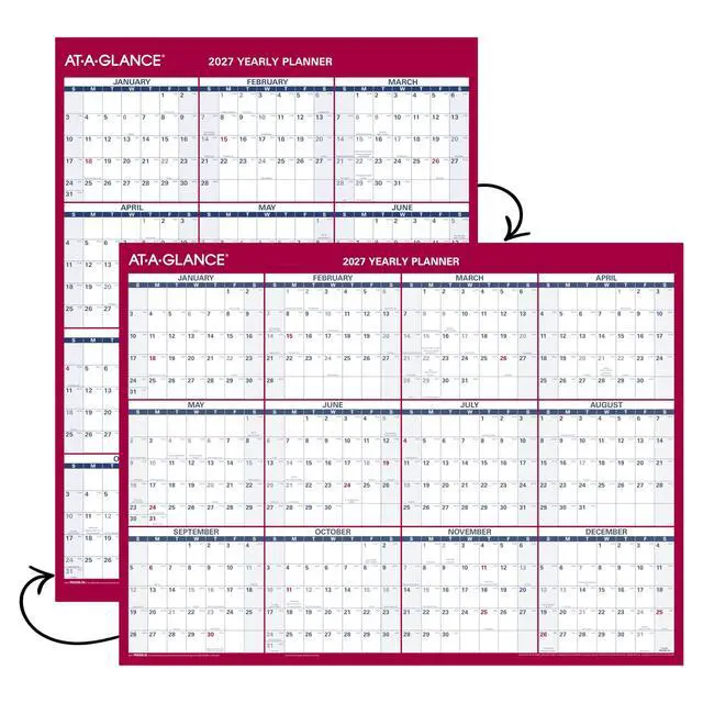 Alt view image 4 of 5 - 2027 Erasable Calendar, Dry Erase Wall Planner, 12" x 16", Vertical-Horizontal, Reversible (PM330B2827)